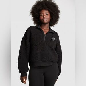 NWT VICTORIA’S SECRET PINK COZY FLEECE HALF-ZIP PULLOVER MEDIUM!!